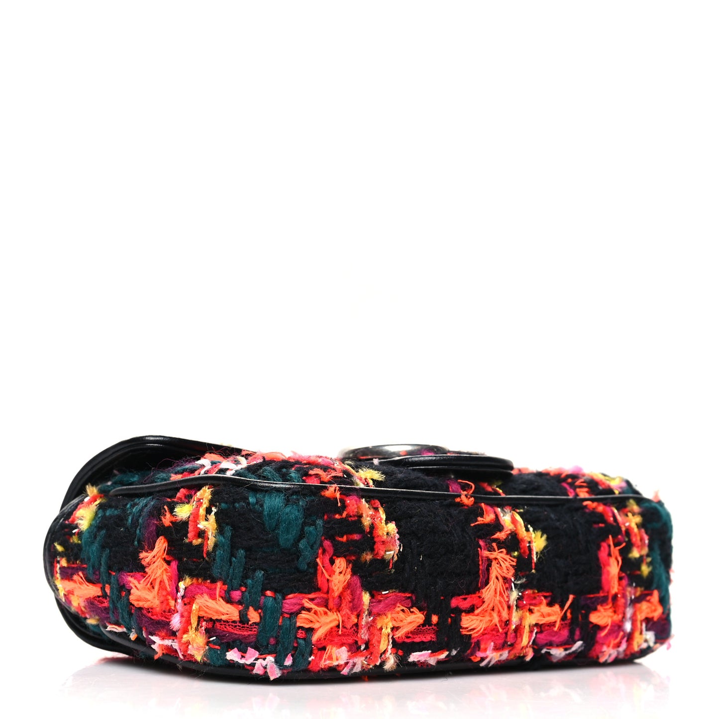 Tweed Calfskin Check Poule Super Mini GG Marmont Shoulder Bag Pink Petroleum Multicolor Black