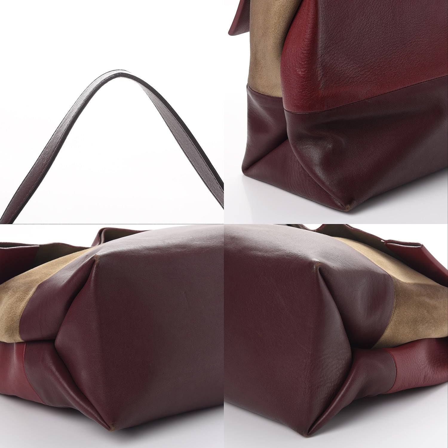Celine Calfskin Suede All Soft Shoulder Bag Burgundy 12 of 12