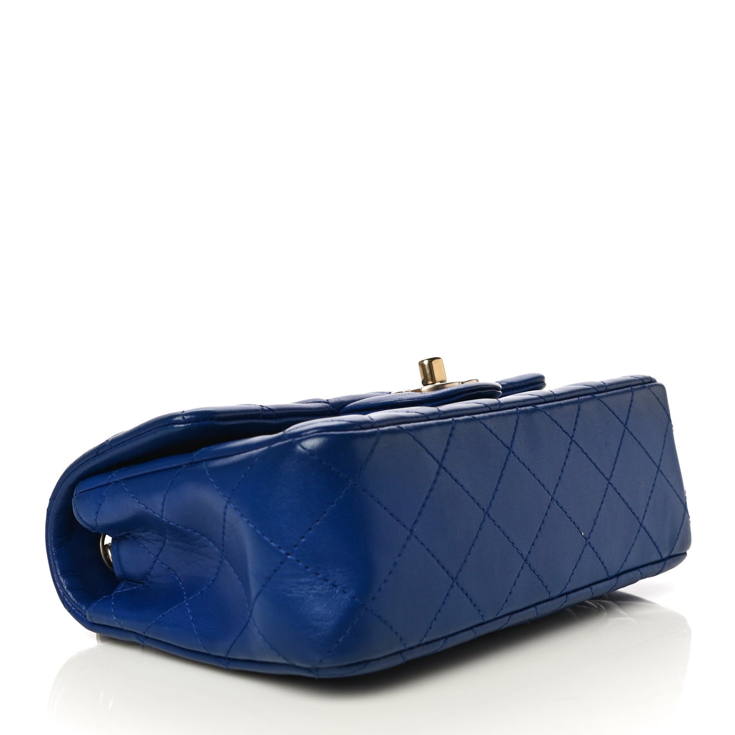 Lambskin Quilted Mini Rectangular Flap Blue