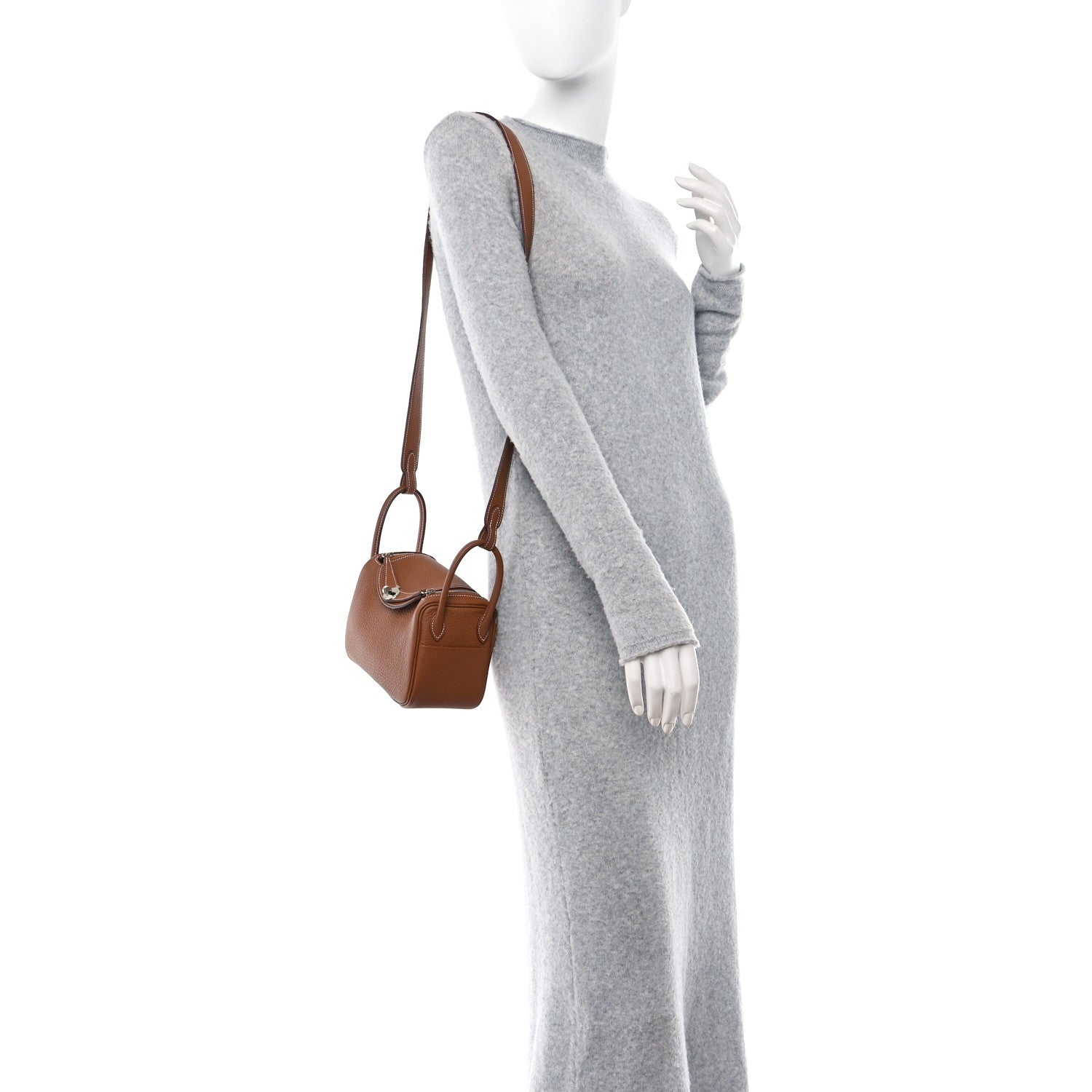 Hermes Taurillon Clemence Mini Lindy 20 Gold 2 of 11