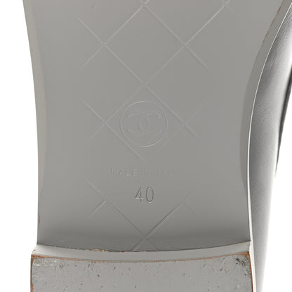 Chanel Lambskin Quilted CC Turnlock Loafers 40 Grey 6 of 11