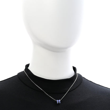 Hermes Lacquered Palladium Mini Pop H Pendant Necklace Lilas 2 of 7