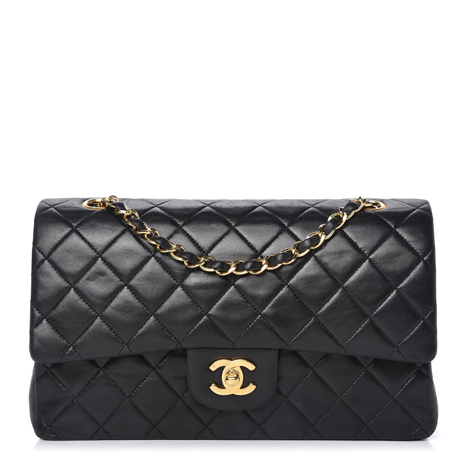 Chanel Lambskin Quilted Medium Double Flap Black 1 of 12