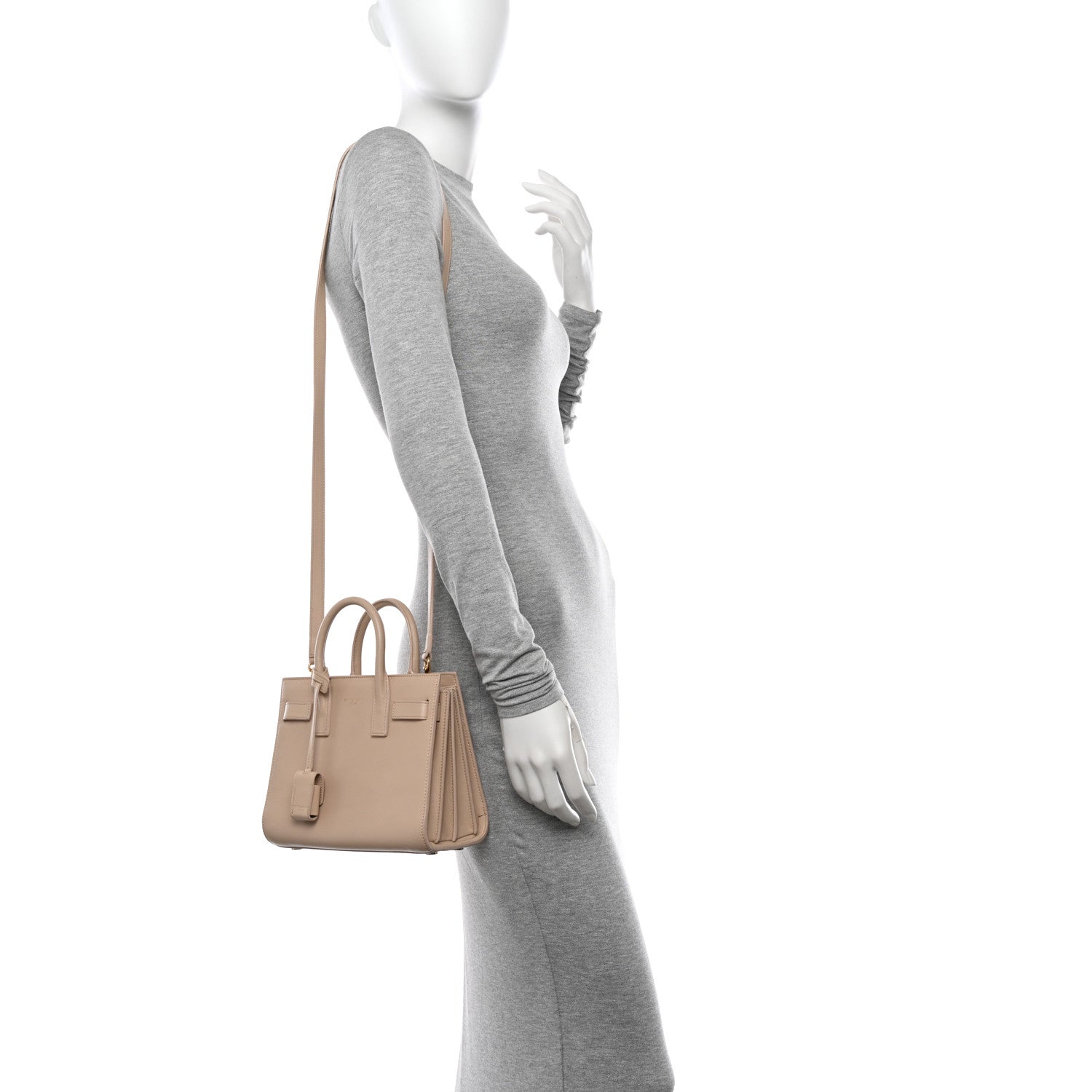 Saint Laurent Calfskin Nano Sac De Jour Beige 2 of 12