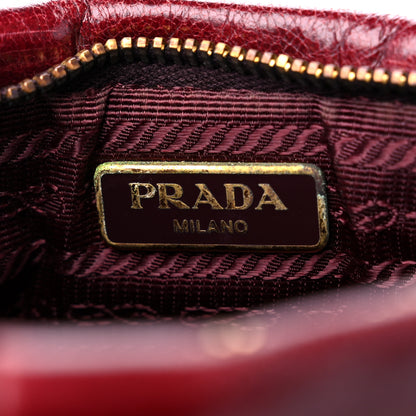 Prada Vitello Shine Mordore Wristlet Clutch Red 6 of 10