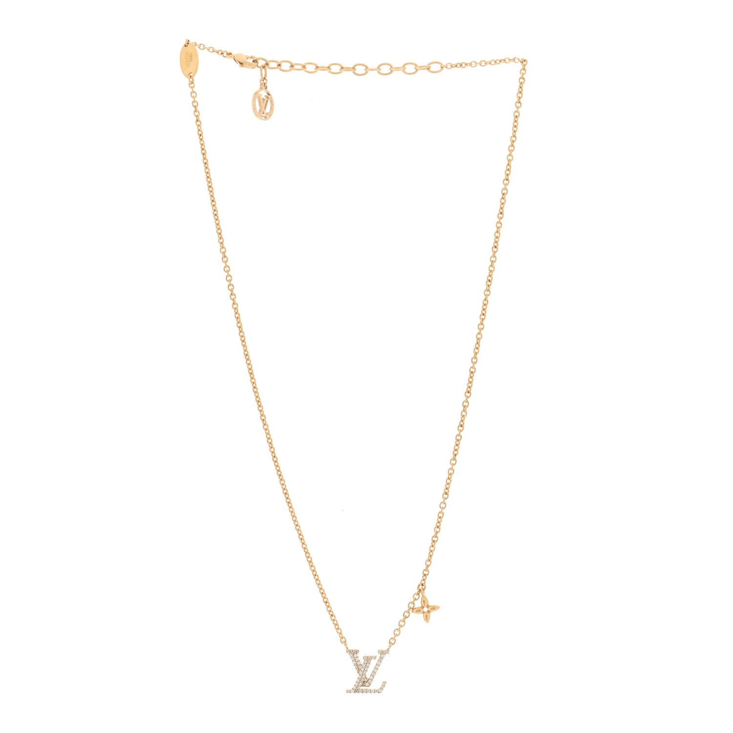 Louis Vuitton Metal Crystal LV Iconic Necklace Gold 2 of 5