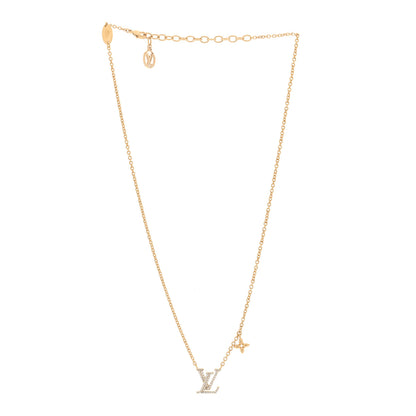 Louis Vuitton Metal Crystal LV Iconic Necklace Gold 2 of 5