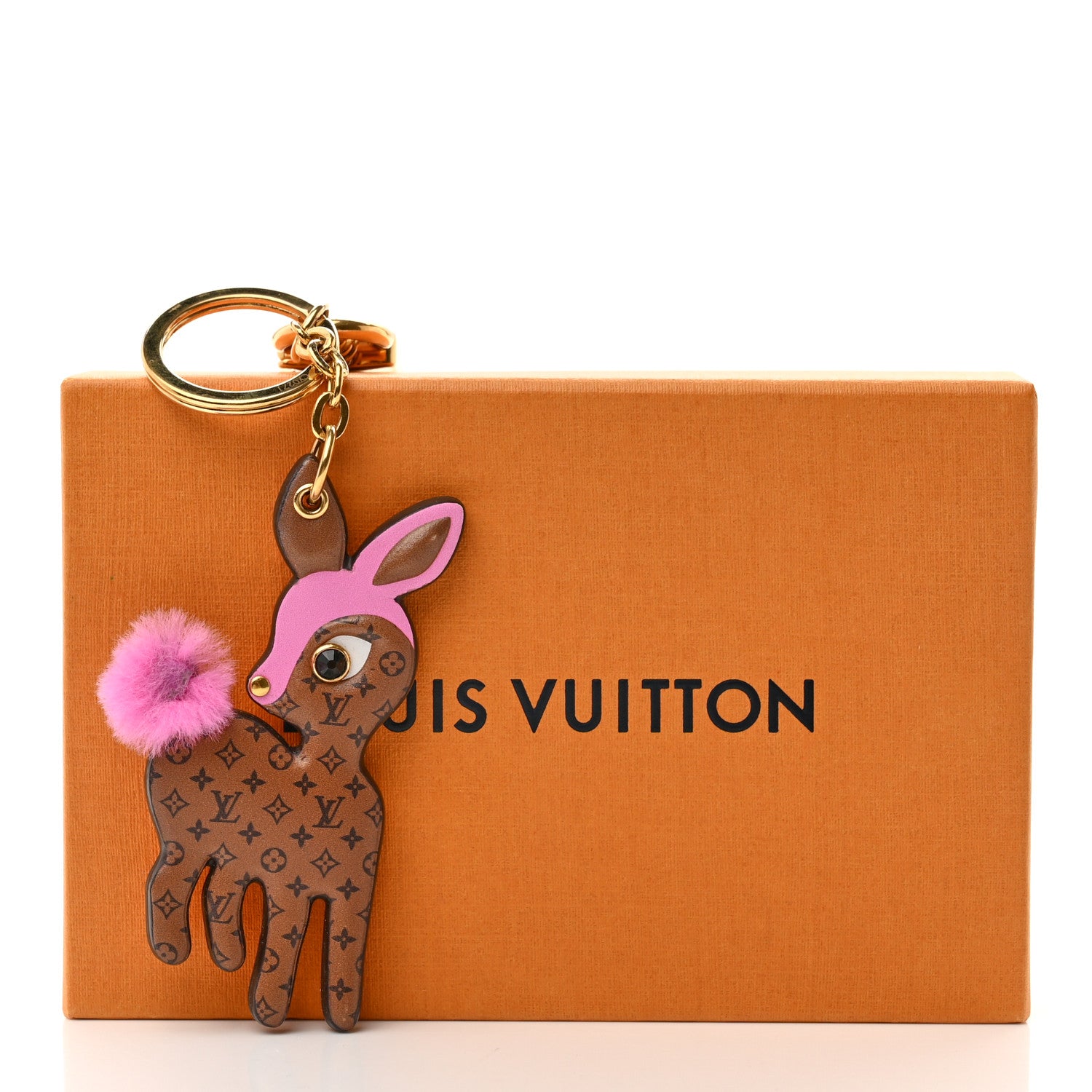 Louis Vuitton Calfskin Superstition Deer Bag Charm Key Holder Rose 7 of 7
