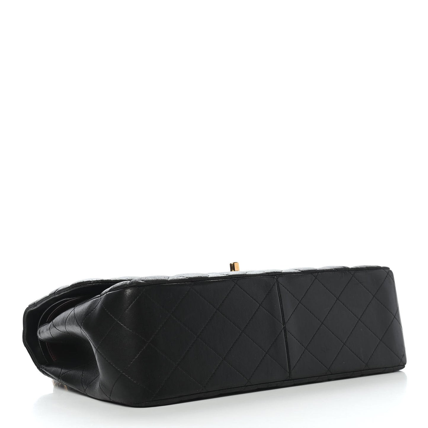 Lambskin Quilted Jumbo Double Flap Black