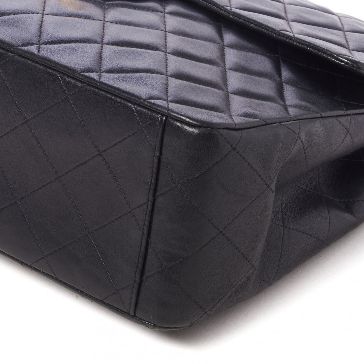 Lambskin Quilted XL Jumbo Single Flap Black