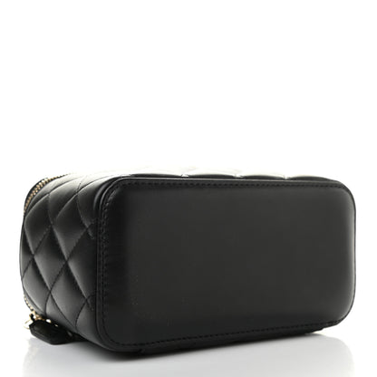 Chanel Lambskin Quilted Pearl Crush Small Vanity Case With Chain Black 4 of 9