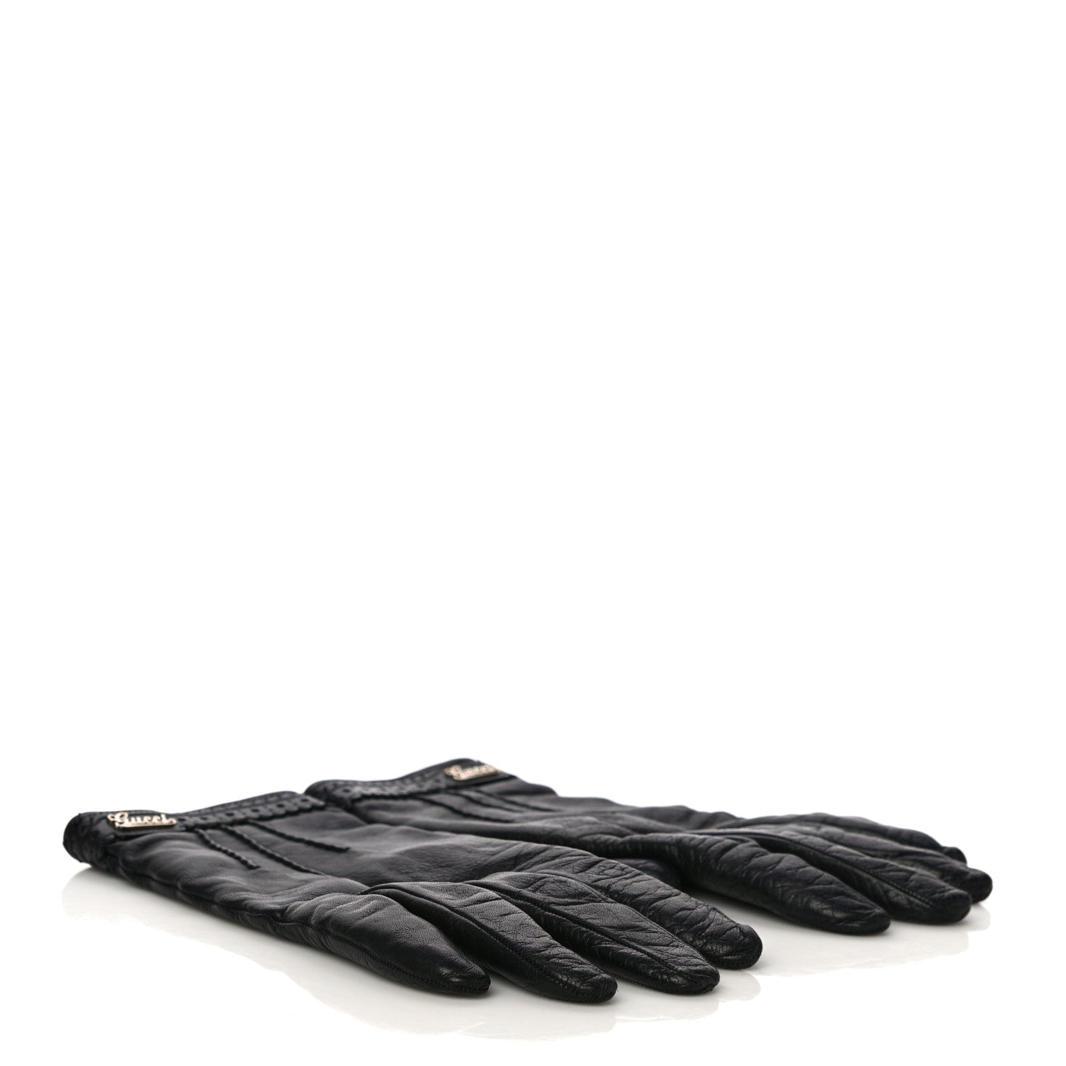 Gucci Donna Nappa Gloves 7.5 Black 4 of 13