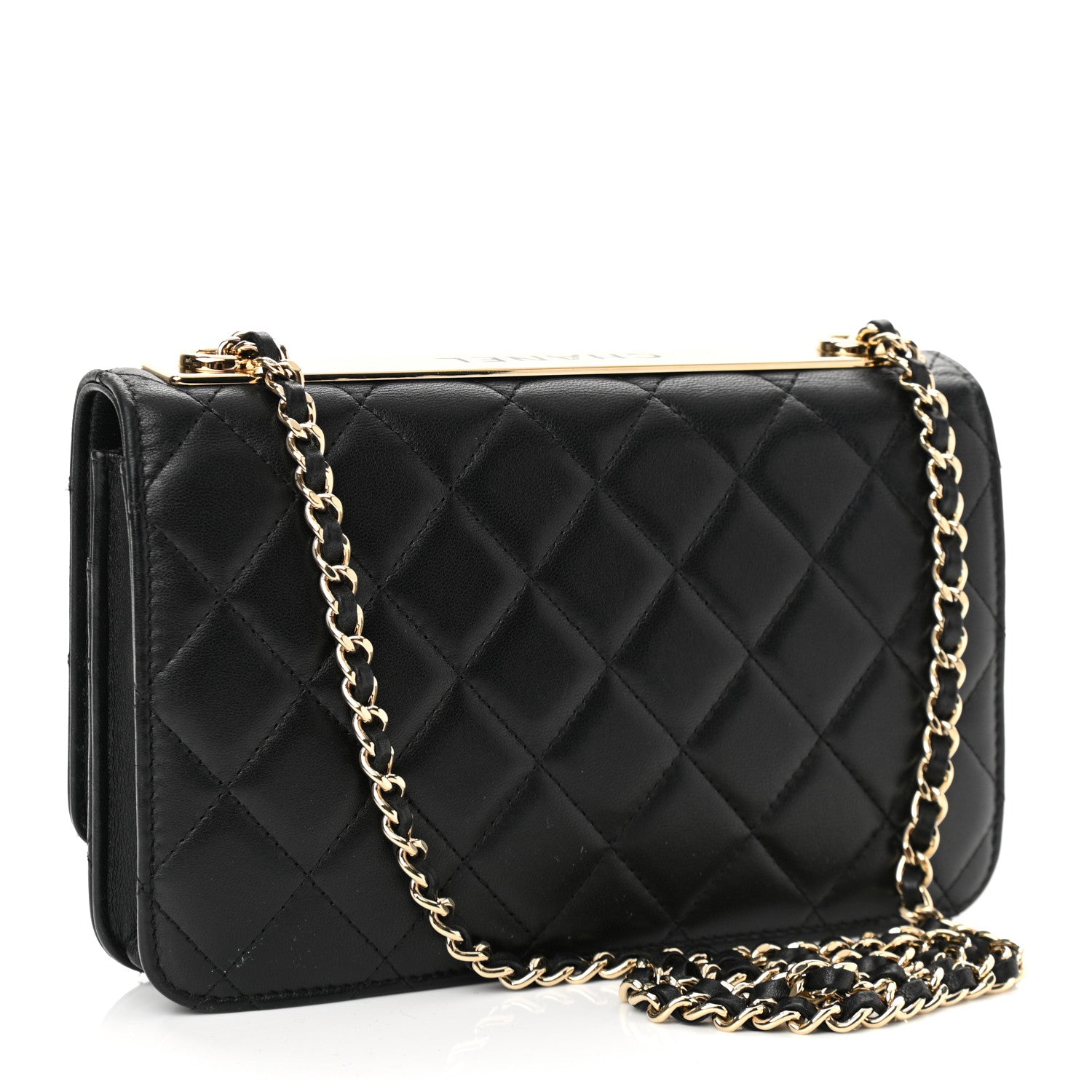 Chanel Lambskin Quilted Trendy CC Wallet On Chain WOC Black 3 of 13