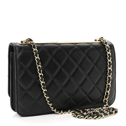 Chanel Lambskin Quilted Trendy CC Wallet On Chain WOC Black 3 of 13