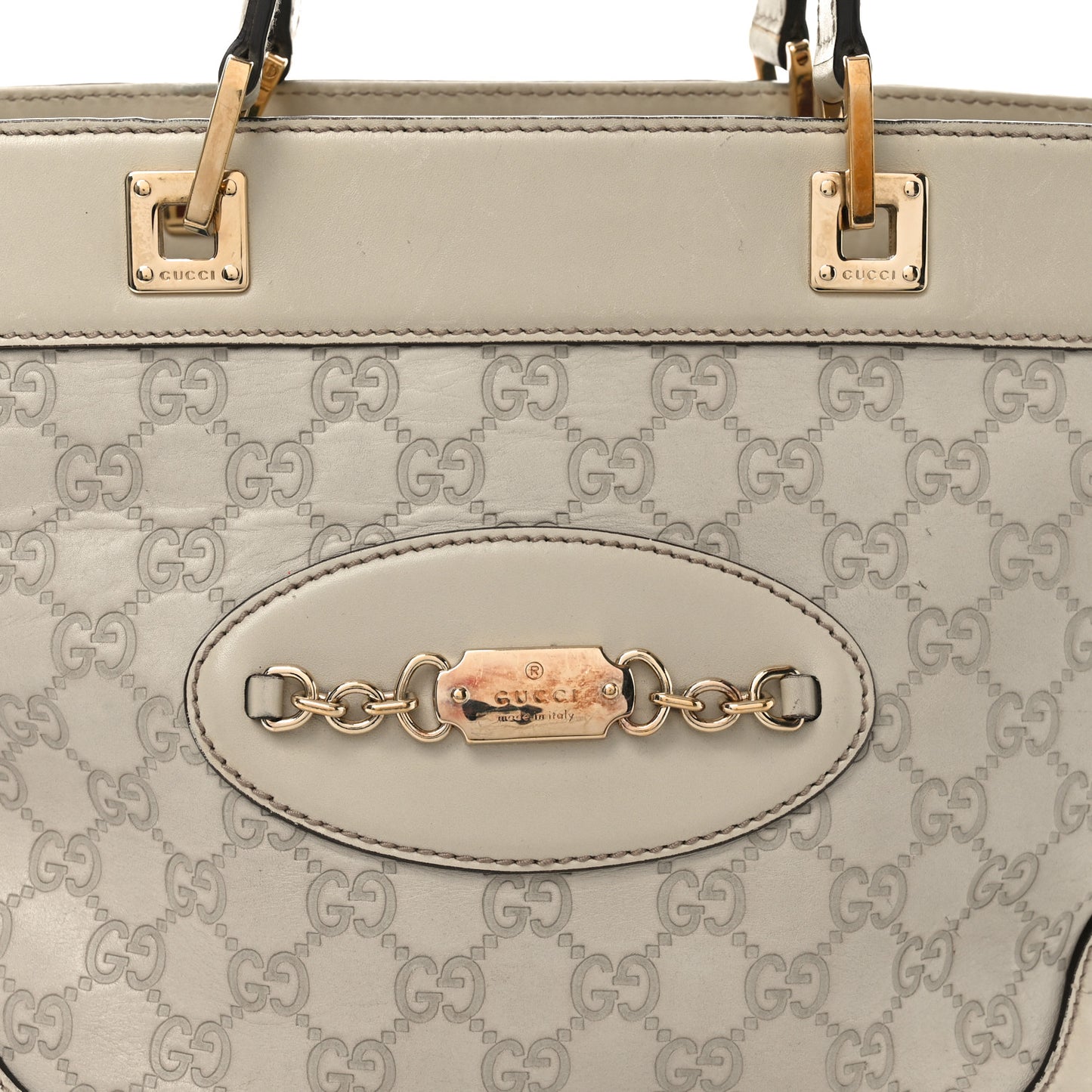 Guccissima Large Punch Tote Ivory