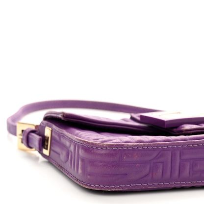 Fendi Nappa Logo Embossed Mini Baguette Purple 11 of 15