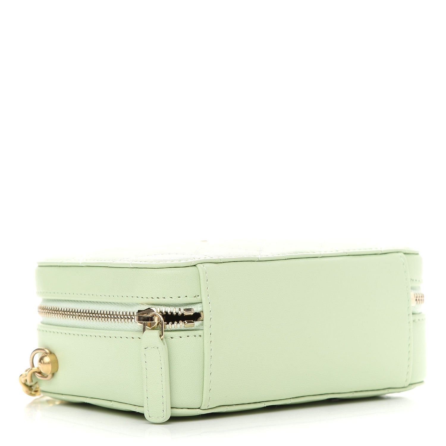 Chanel Lambskin Quilted CC Pearl Crush Camera Case Light Green 4 of 10