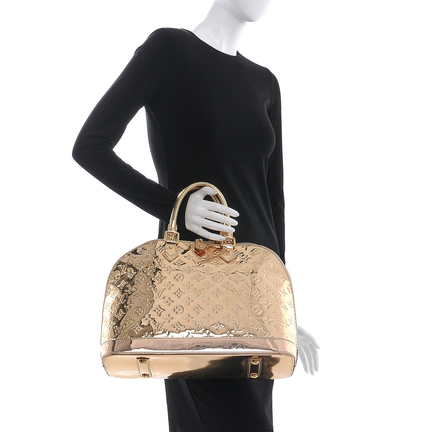 Louis Vuitton Monogram Miroir Alma MM Gold 2 of 9