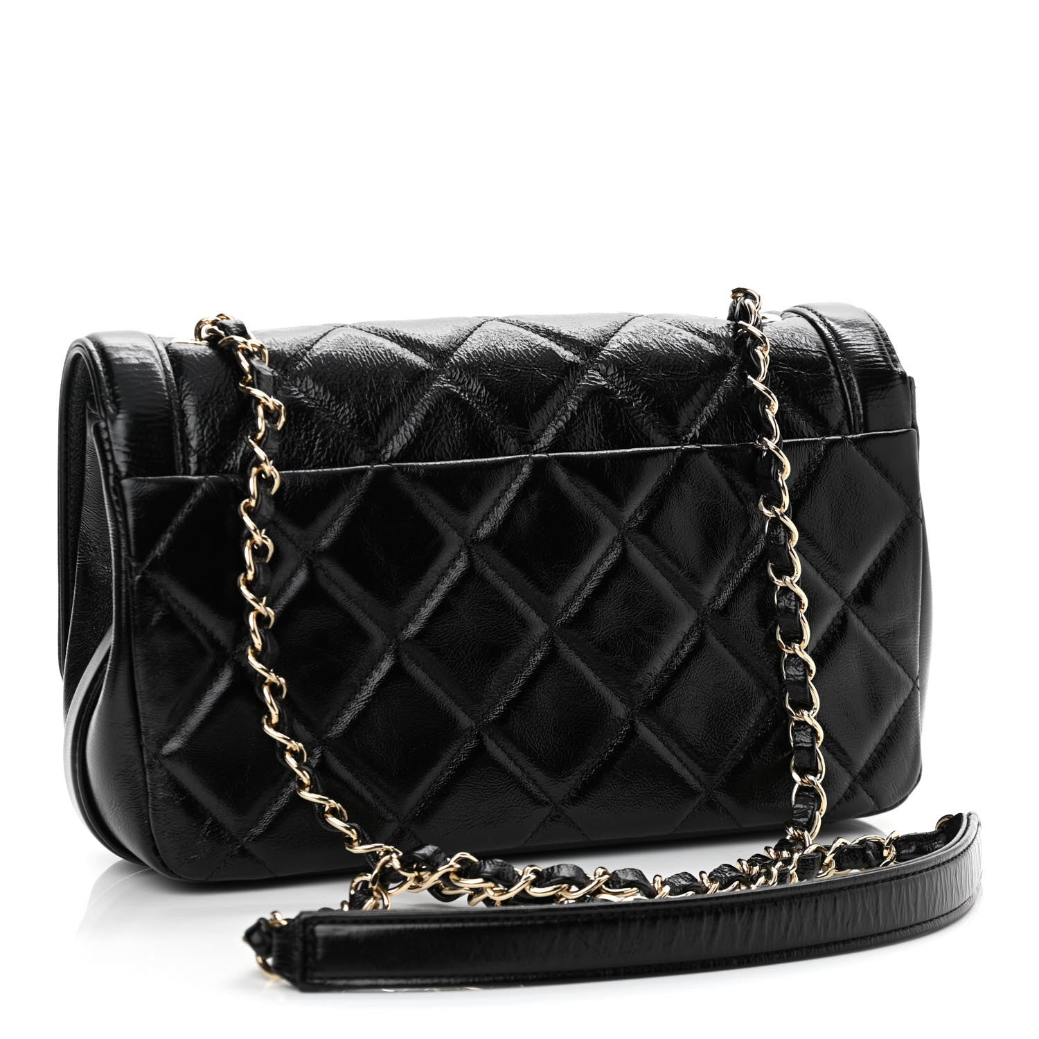 Chanel Crumpled Glazed Lambskin Quilted Small Flap Black 3 of 10