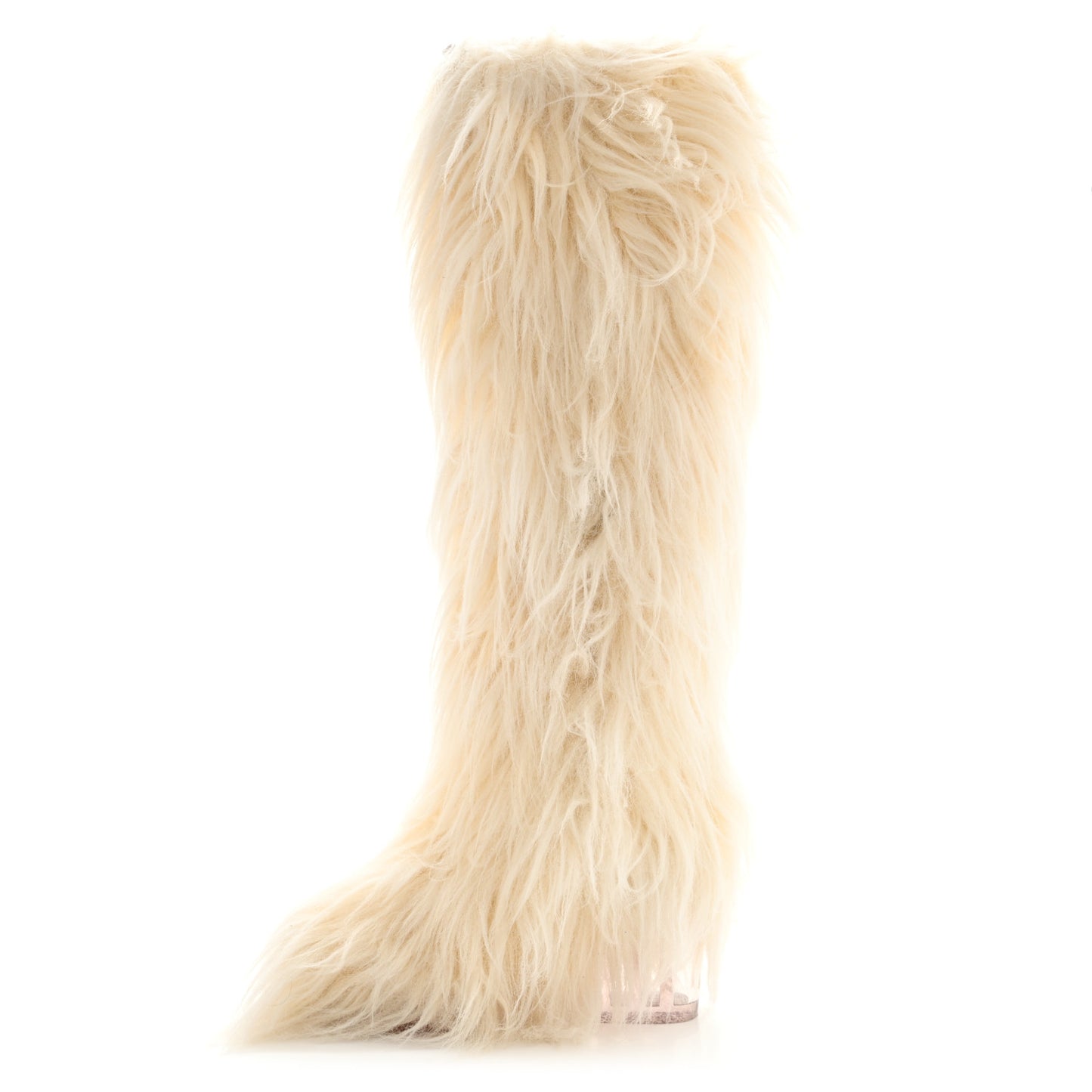 Fantasy Fur Icicle Heel Mukluks Boots 37 Ecru