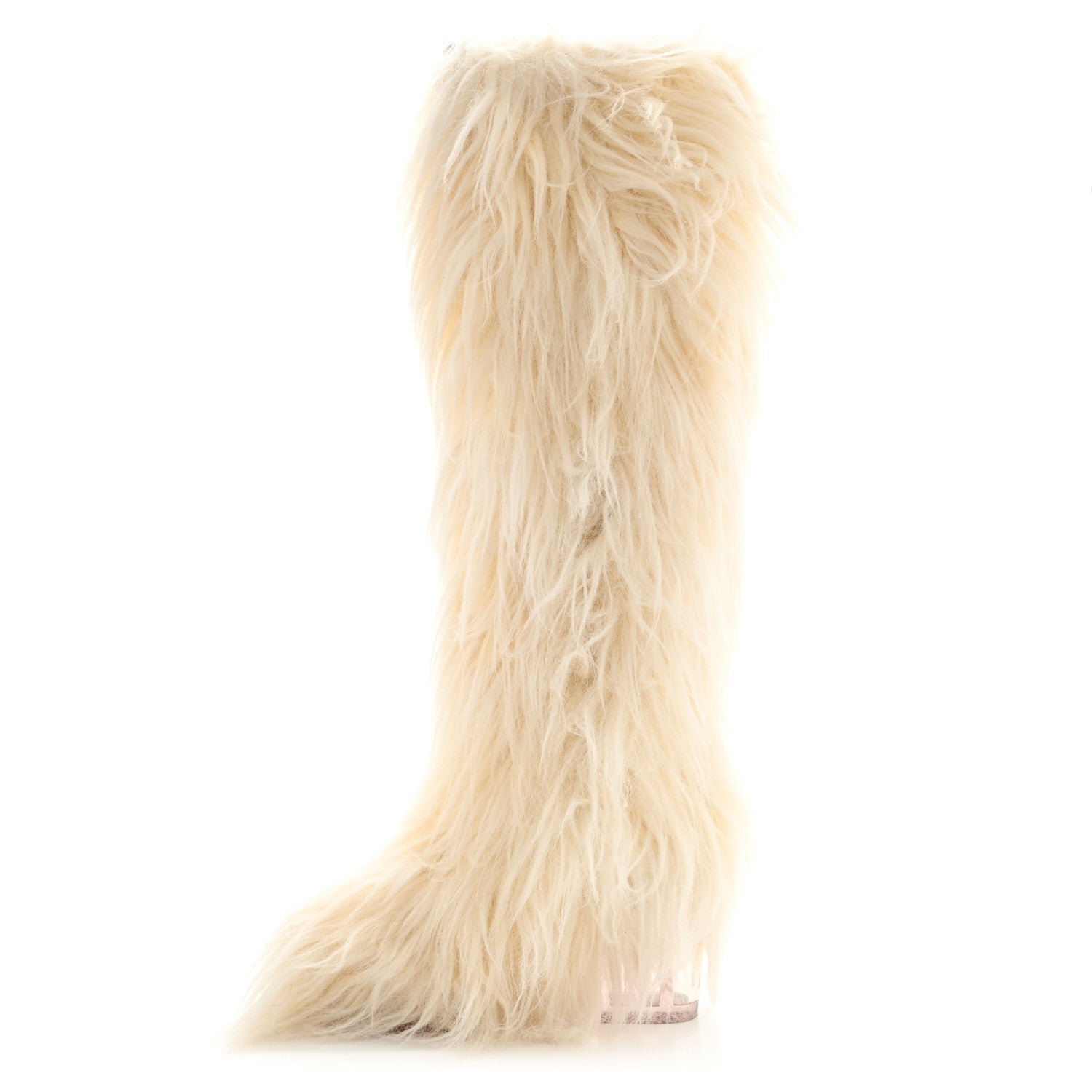 Chanel Fantasy Fur Icicle Heel Mukluks Boots 37 Ecru 1 of 6