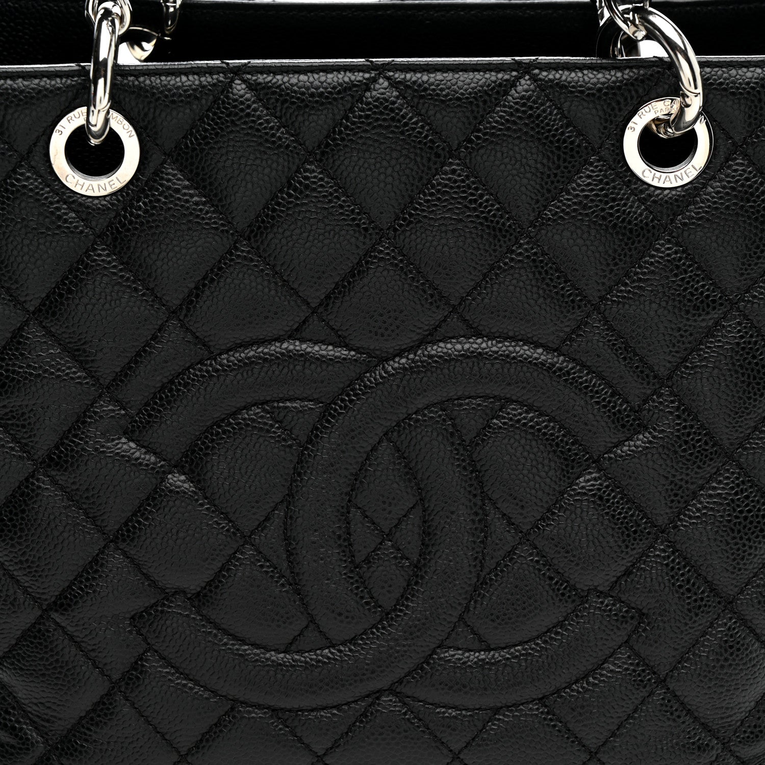 Chanel Caviar Quilted Grand Shopping Tote GST Black 9 of 12