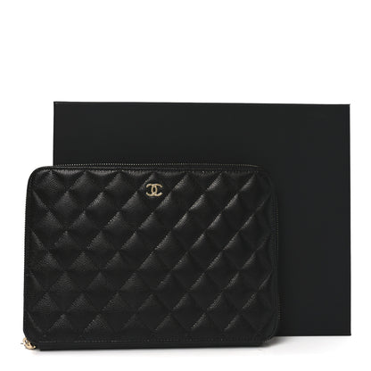 Chanel Caviar Quilted Large Zipped Clutch Black 8 of 8