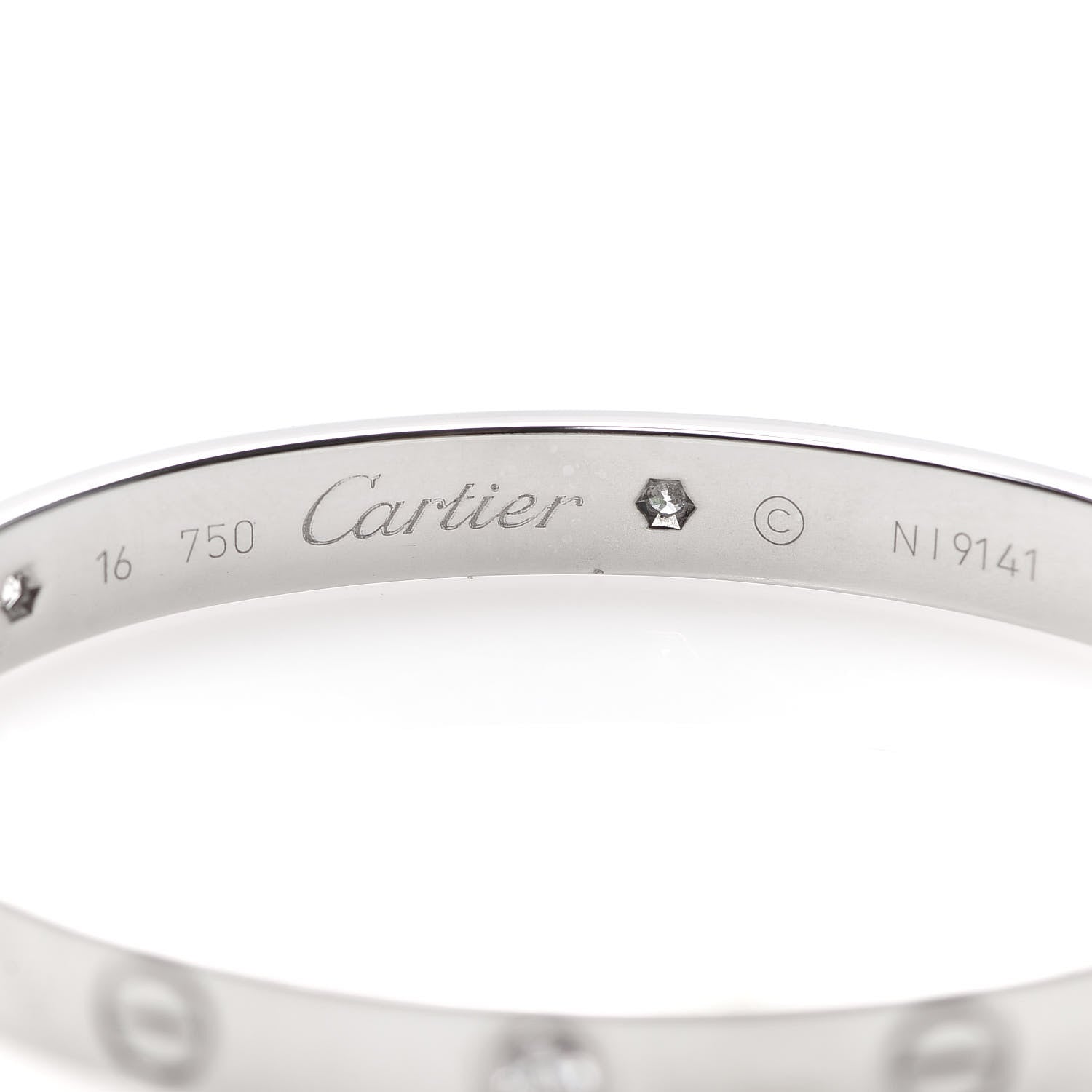 Cartier 18K White Gold 6 Diamond LOVE Bracelet 16 4 of 4