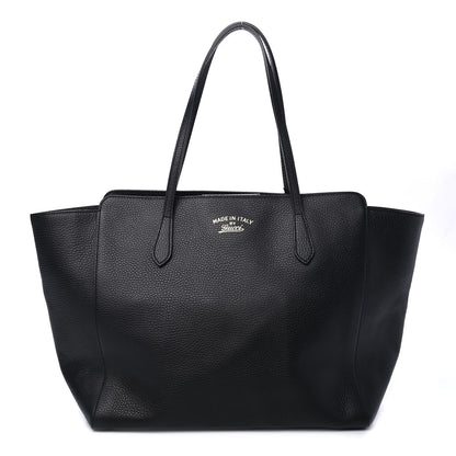 Gucci Pebbled Calfskin Medium Swing Tote Black 1 of 4