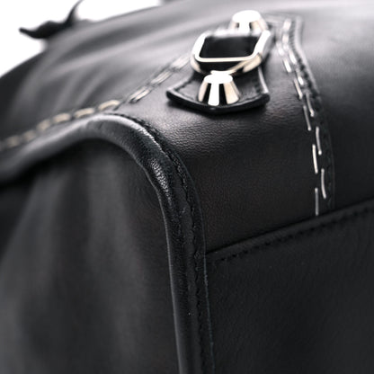 Balenciaga Calfskin Topstitch Classic Silver Hardware City Black 9 of 21