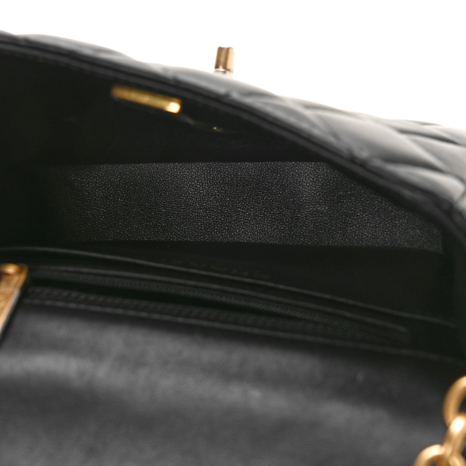 Chanel Lambskin Enamel Pearl Quilted Mini Charm Me Square Flap Black 5 of 9