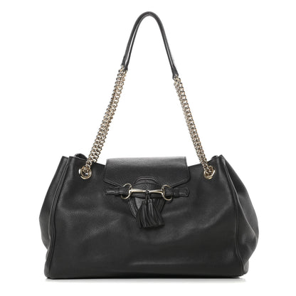 Gucci Calfskin Medium Emily Shoulder Bag Black 1 of 14