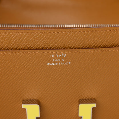 Hermes Epsom Enamel Constance Wallet To Go Sesame Lime 6 of 12