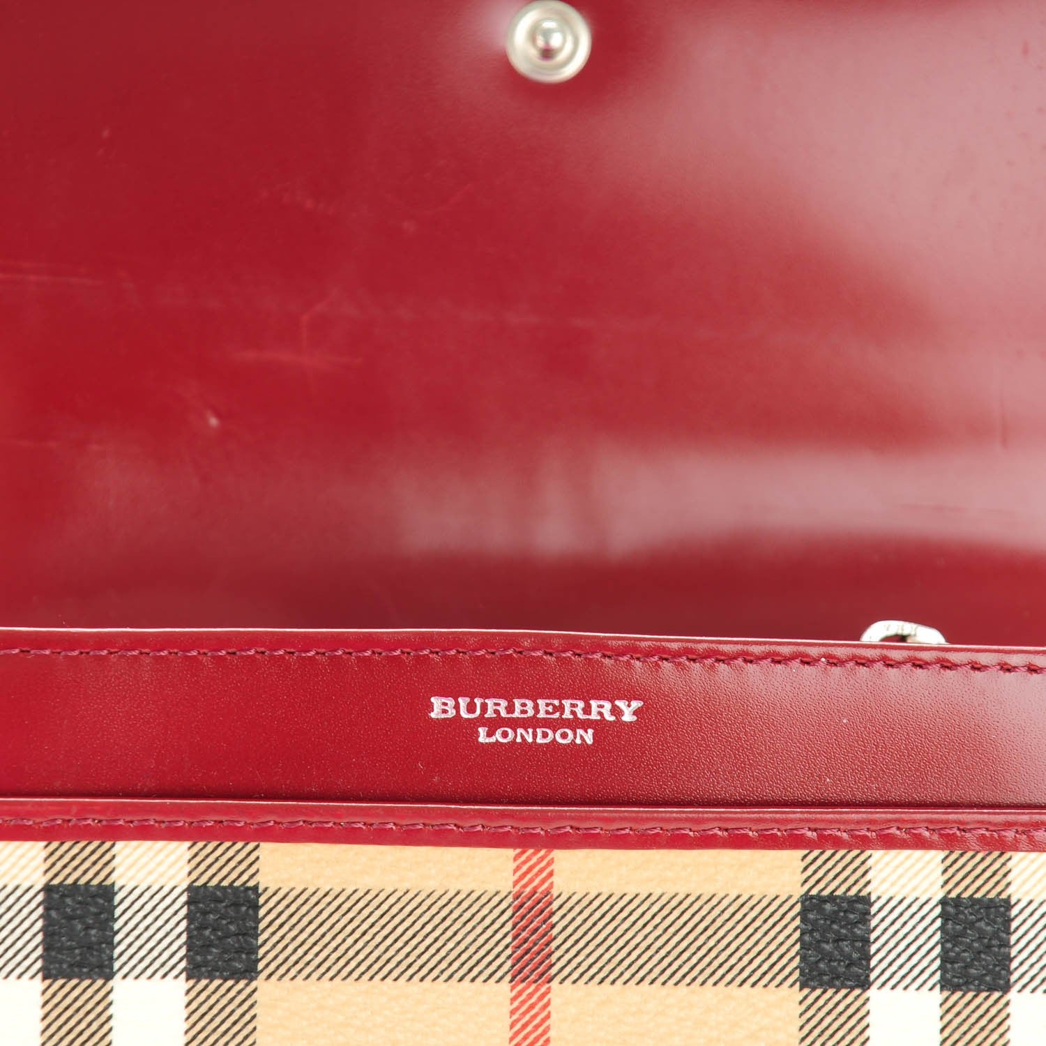 Burberry Haymarket Check Continental Wallet Red 6 of 8