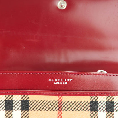 Burberry Haymarket Check Continental Wallet Red 6 of 8