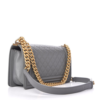 Chanel Lambskin Quilted Medium Boy Flap Grey 3 of 10