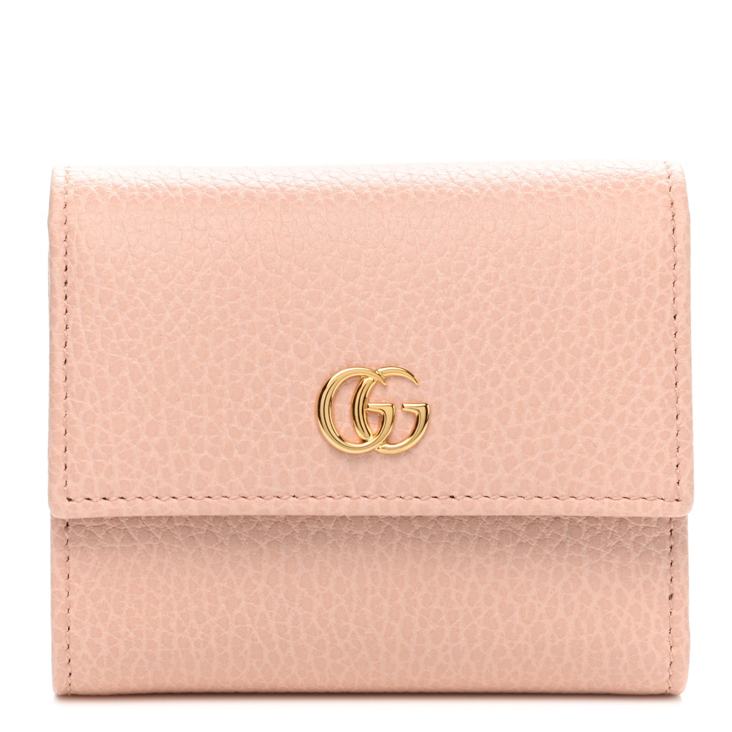 Dollar Calfskin GG Marmont Tri-Fold Wallet Perfect Pink