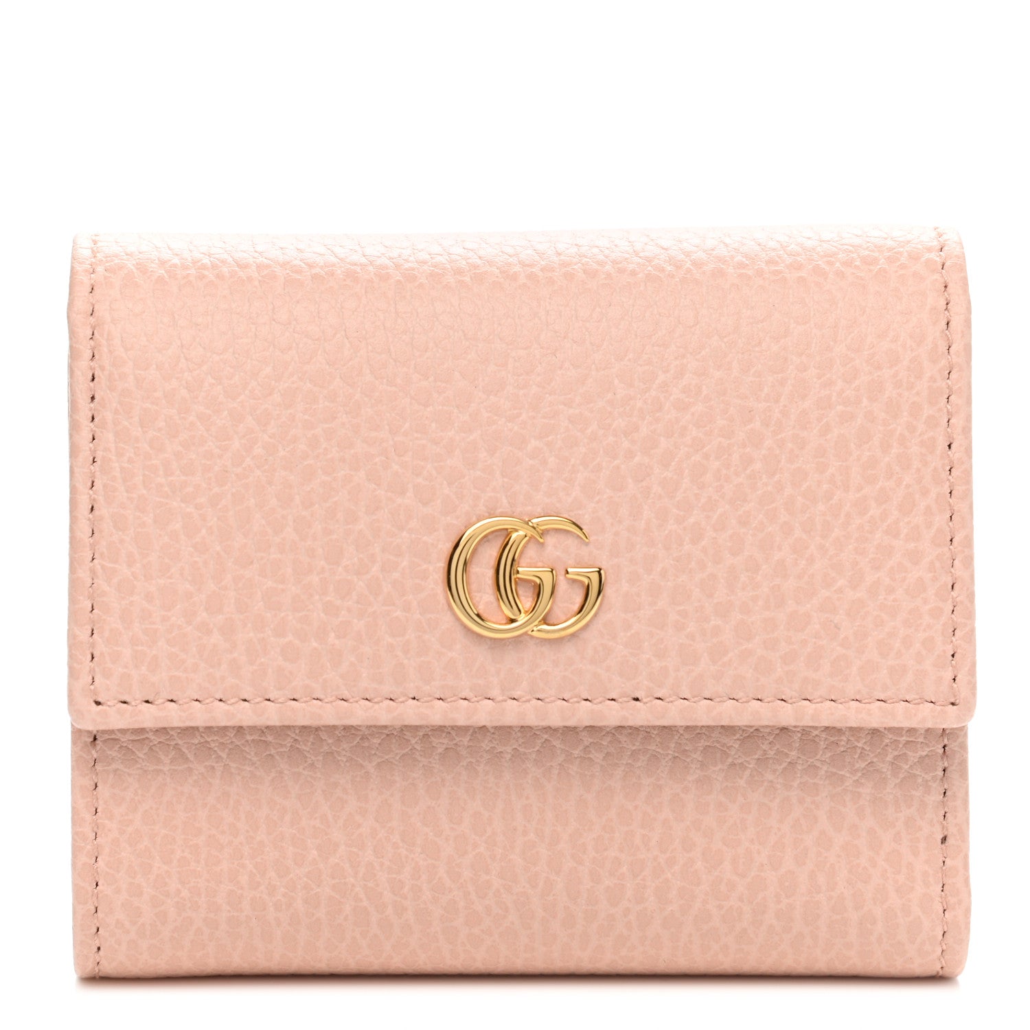 Gucci Dollar Calfskin GG Marmont Tri-Fold Wallet Perfect Pink 1 of 8
