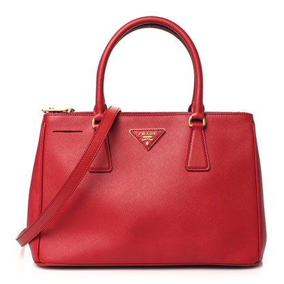 Prada Saffiano Small Galleria Double Zip Tote Fuoco 1 of 17