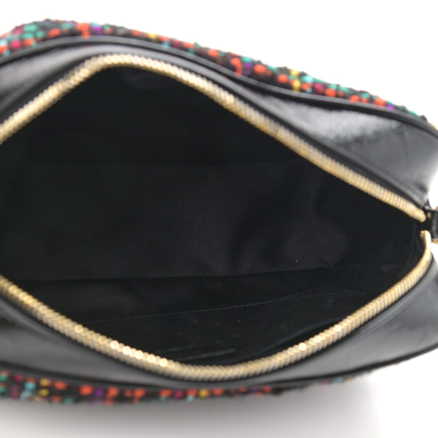 Saint Laurent Tweed Calfskin Monogram Lou Camera Bag Black 5 of 10