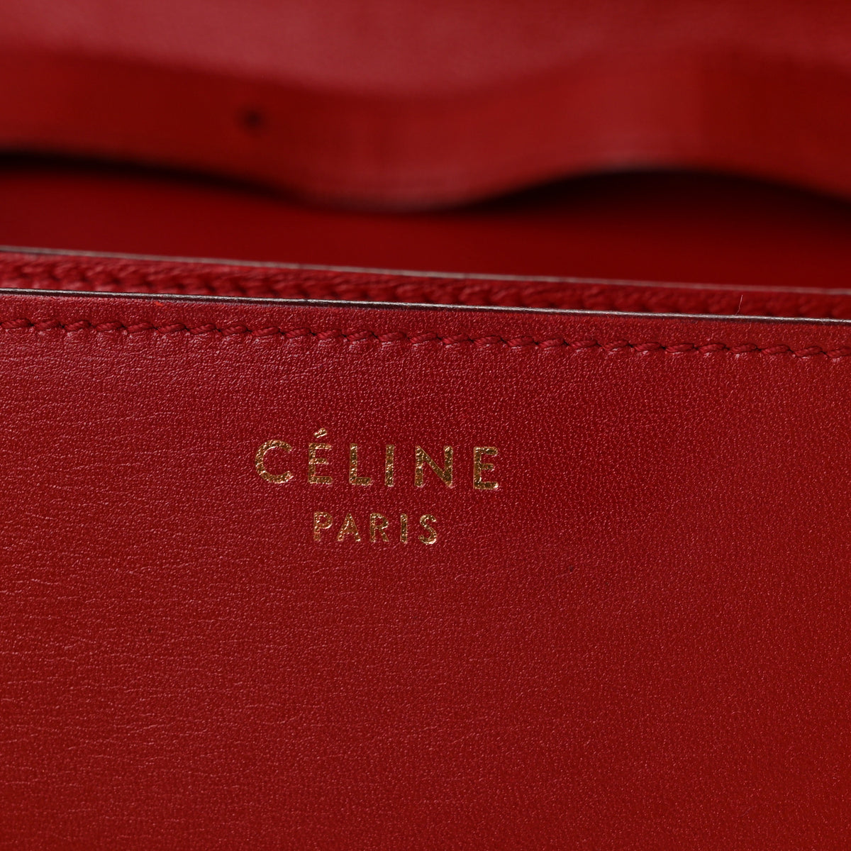 Celine Box Calfskin Medium Classic Box Flap Bag Red 6 of 10