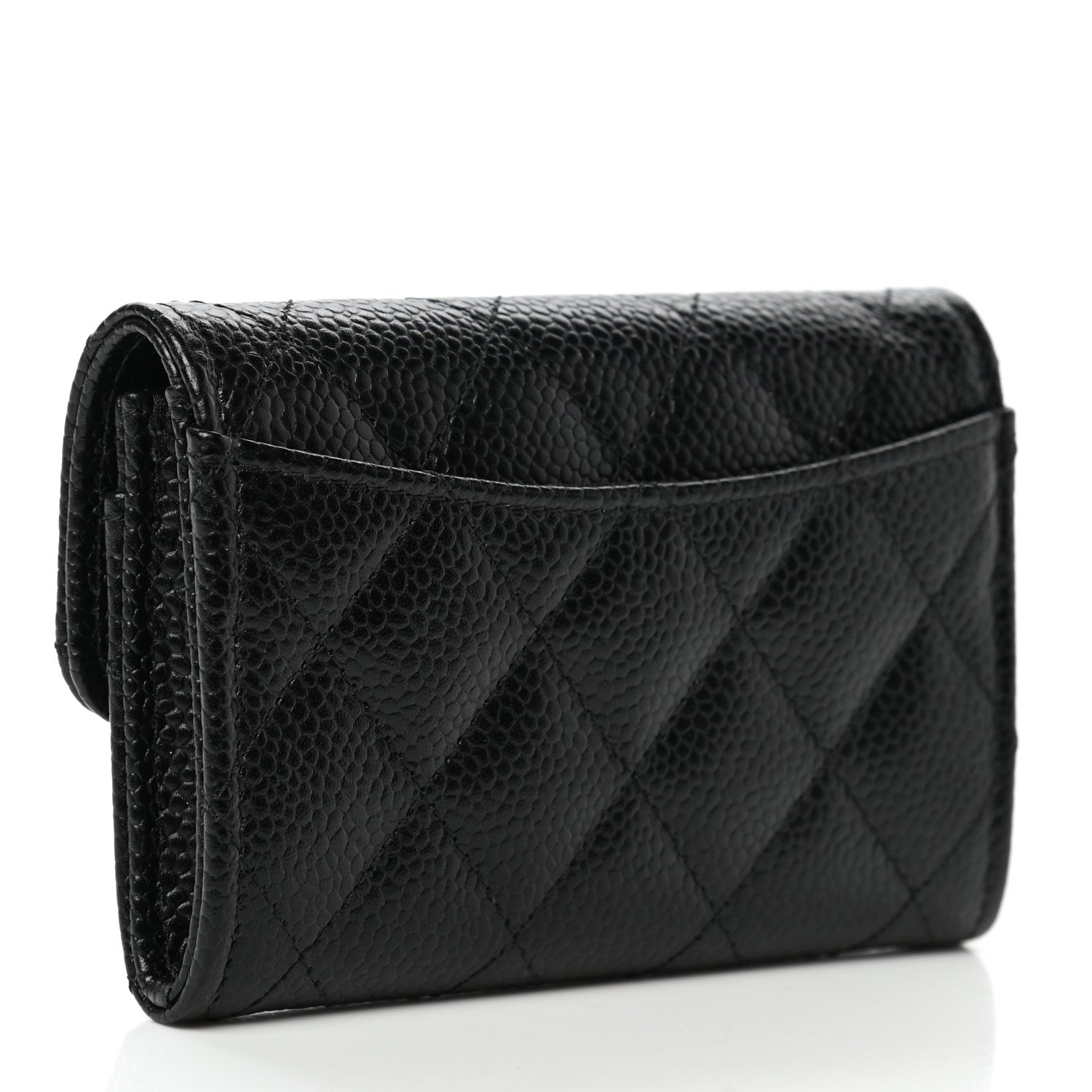 Chanel Caviar Quilted Flap Card Holder Wallet Black 3 of 9