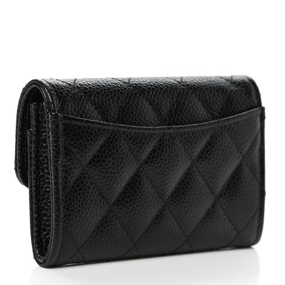 Chanel Caviar Quilted Flap Card Holder Wallet Black 3 of 9