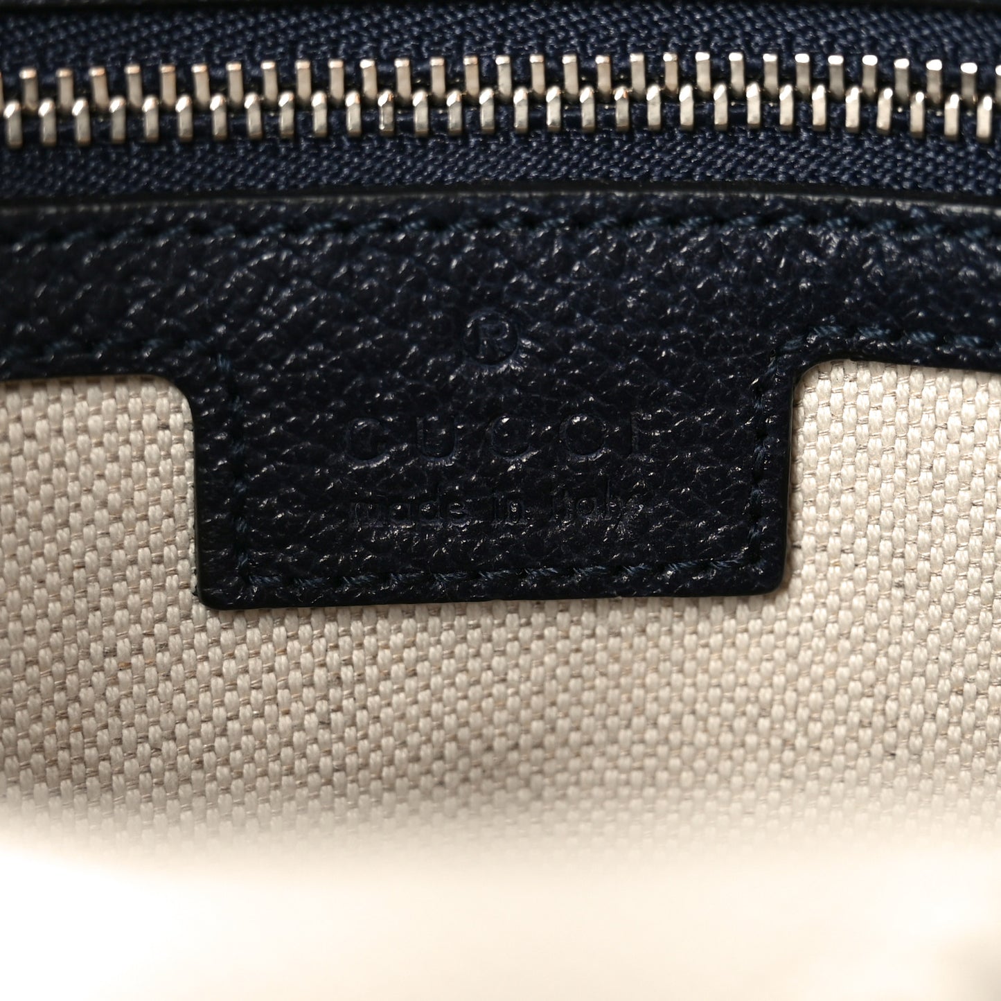 GG Supreme Monogram Textured Dollar Calfskin Small Horsebit 1955 Shoulder Bag Beige Blue