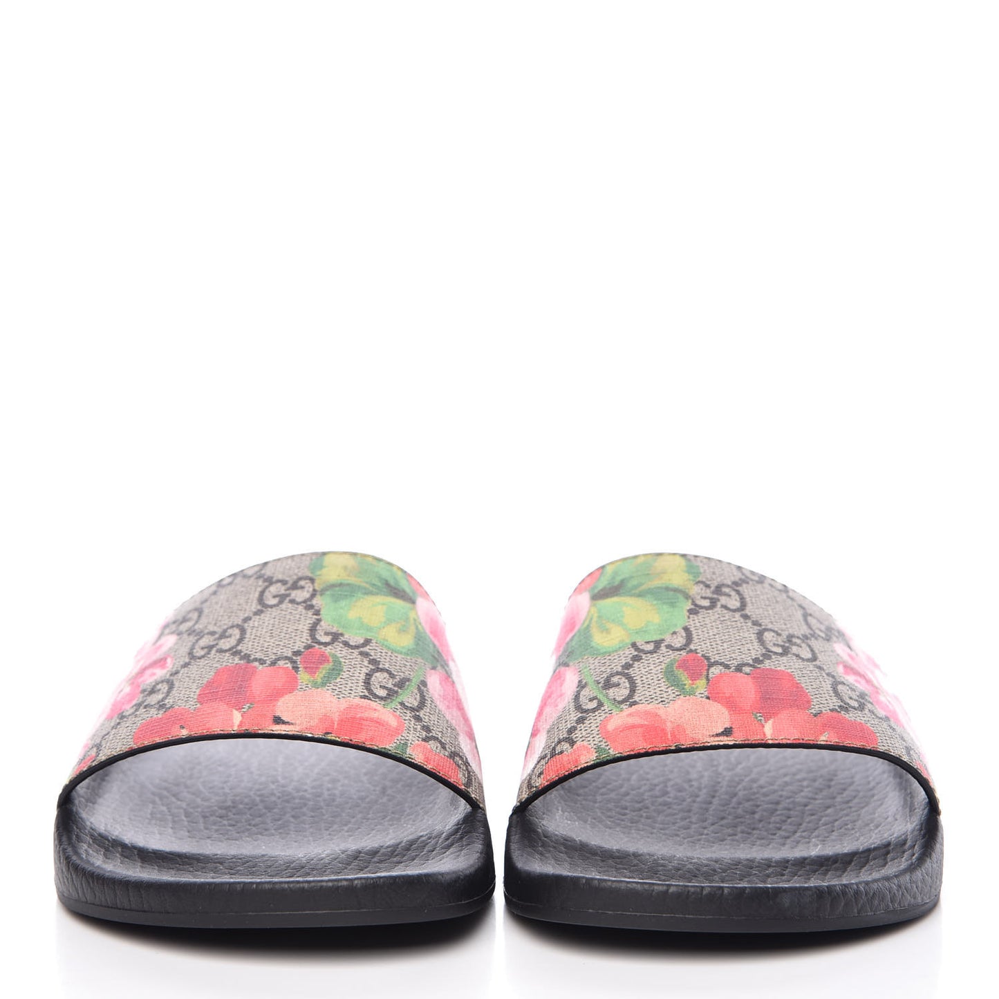 GG Supreme Monogram Blooms Slide Sandals 36 Beige Multicolor