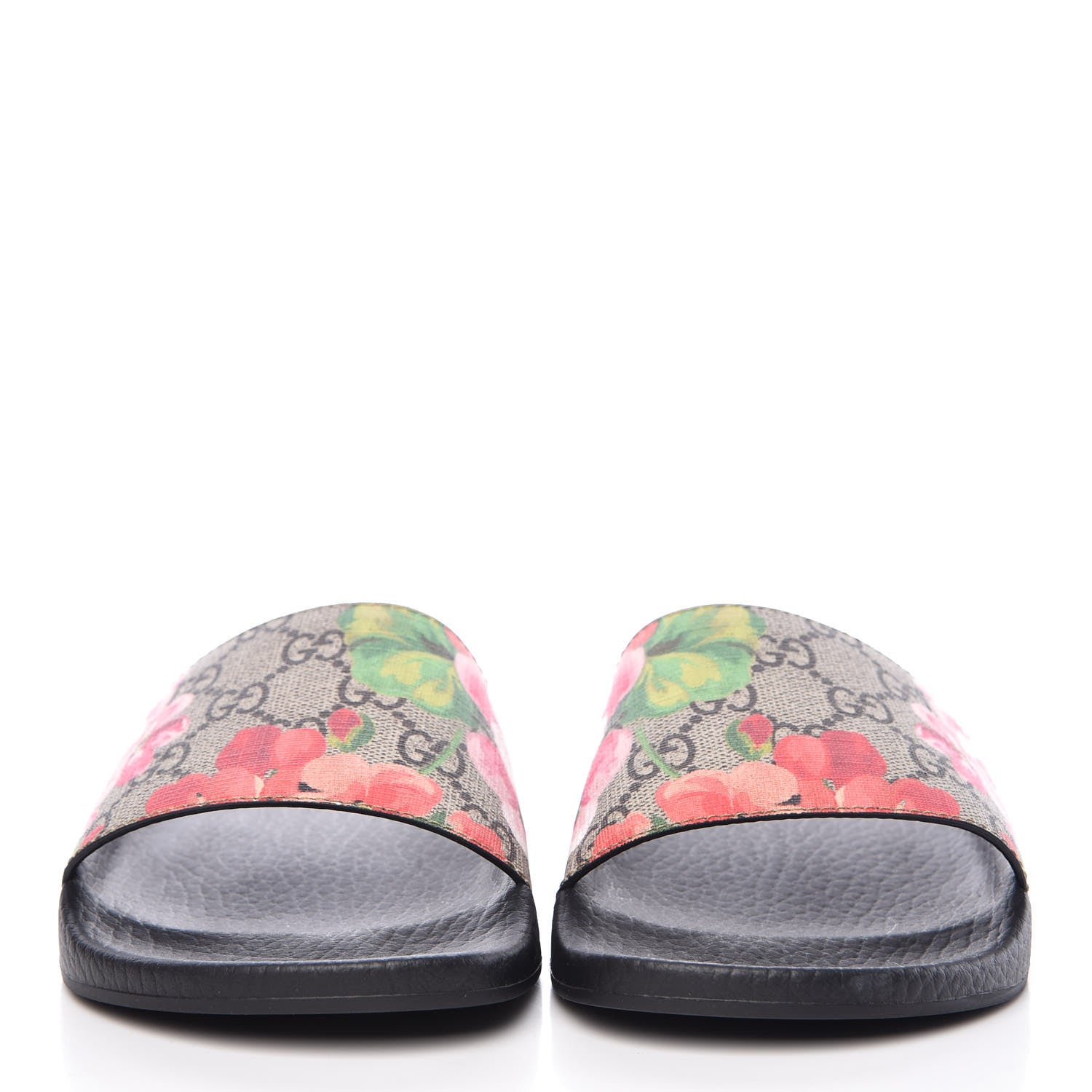 Gucci GG Supreme Monogram Blooms Slide Sandals 36 Beige Multicolor 2 of 9