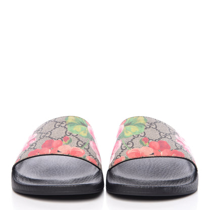 Gucci GG Supreme Monogram Blooms Slide Sandals 36 Beige Multicolor 2 of 9