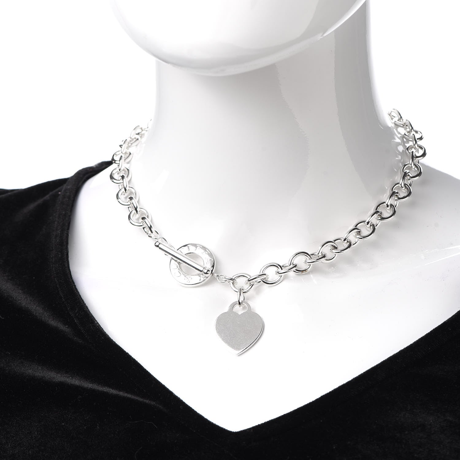 Tiffany Sterling Silver Heart Tag Toggle Necklace 2 of 6