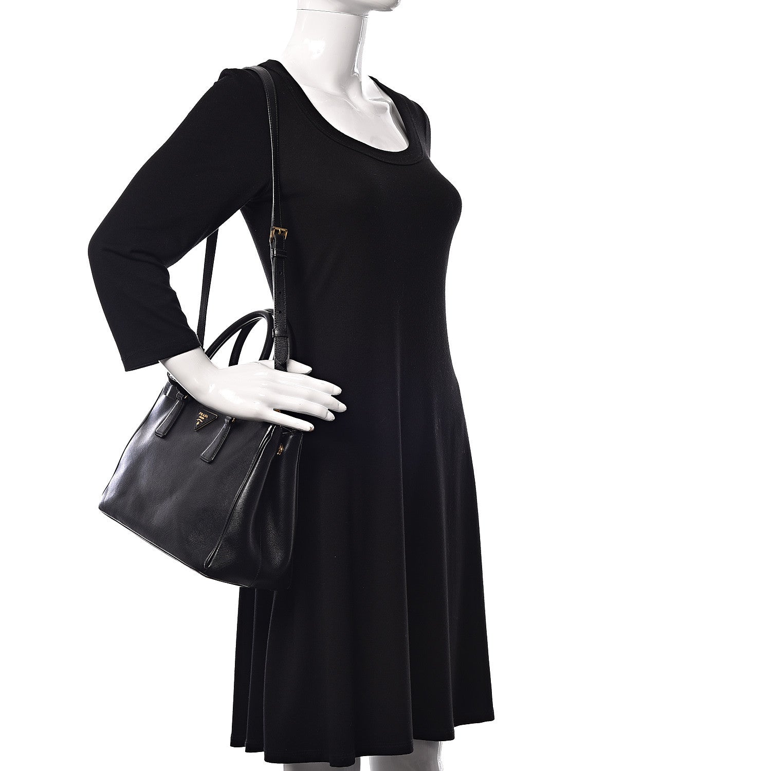 Prada Saffiano Small Galleria Double Zip Tote Black 2 of 20