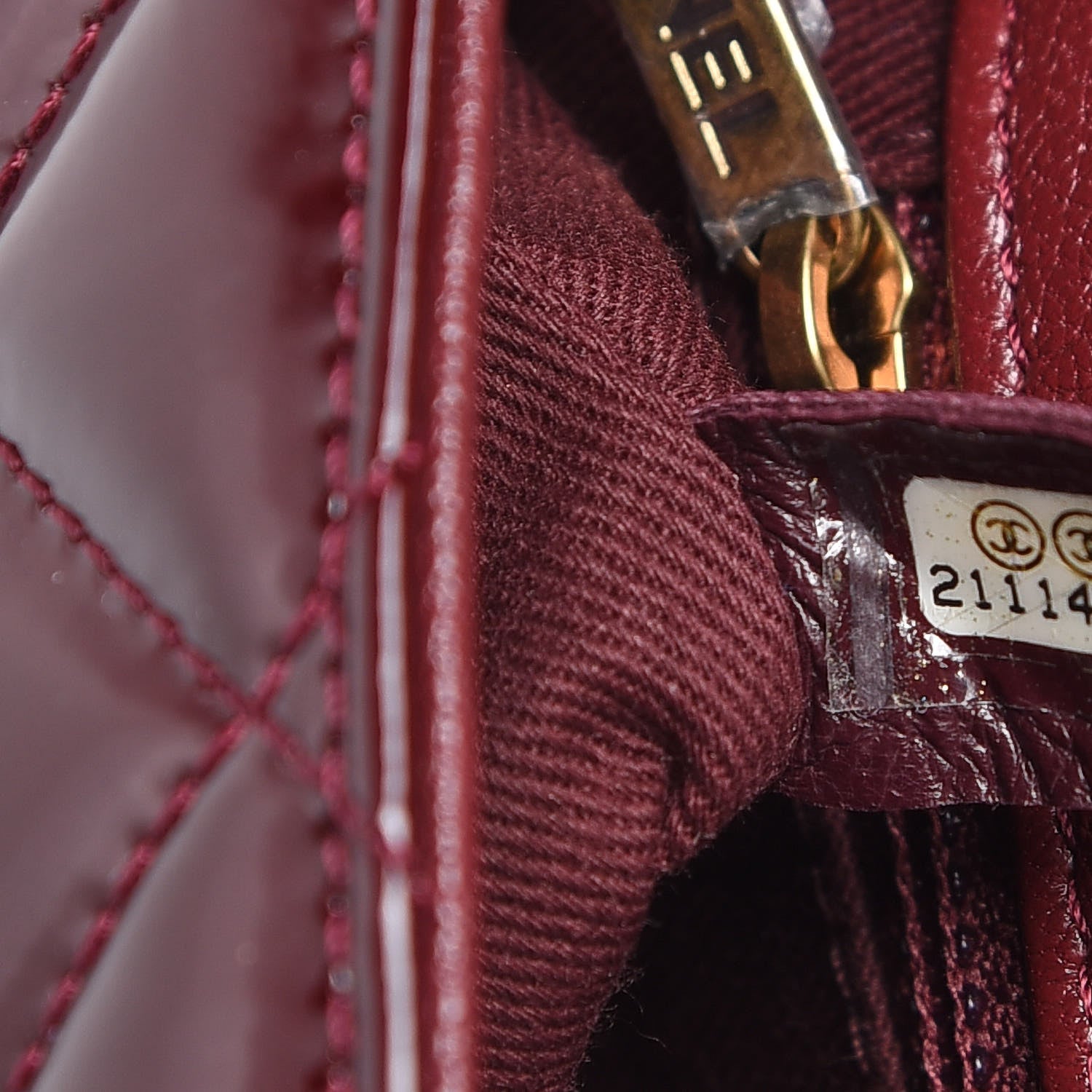 Chanel Patent Goatskin Quilted Medium CC Eyelet Flap Burgundy 7 of 11